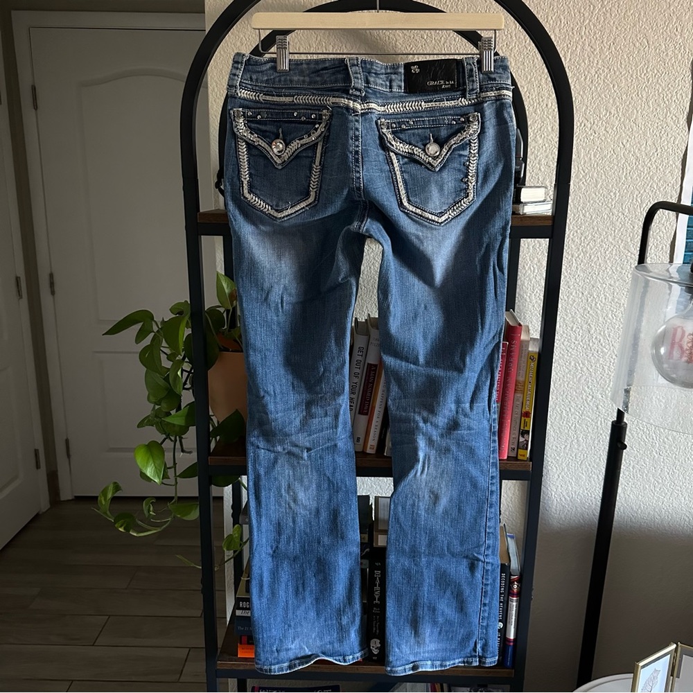 GRACE IN LA - Women's Blue Bootcut Denim Jeans - Size 11/29 Y2K Grunge